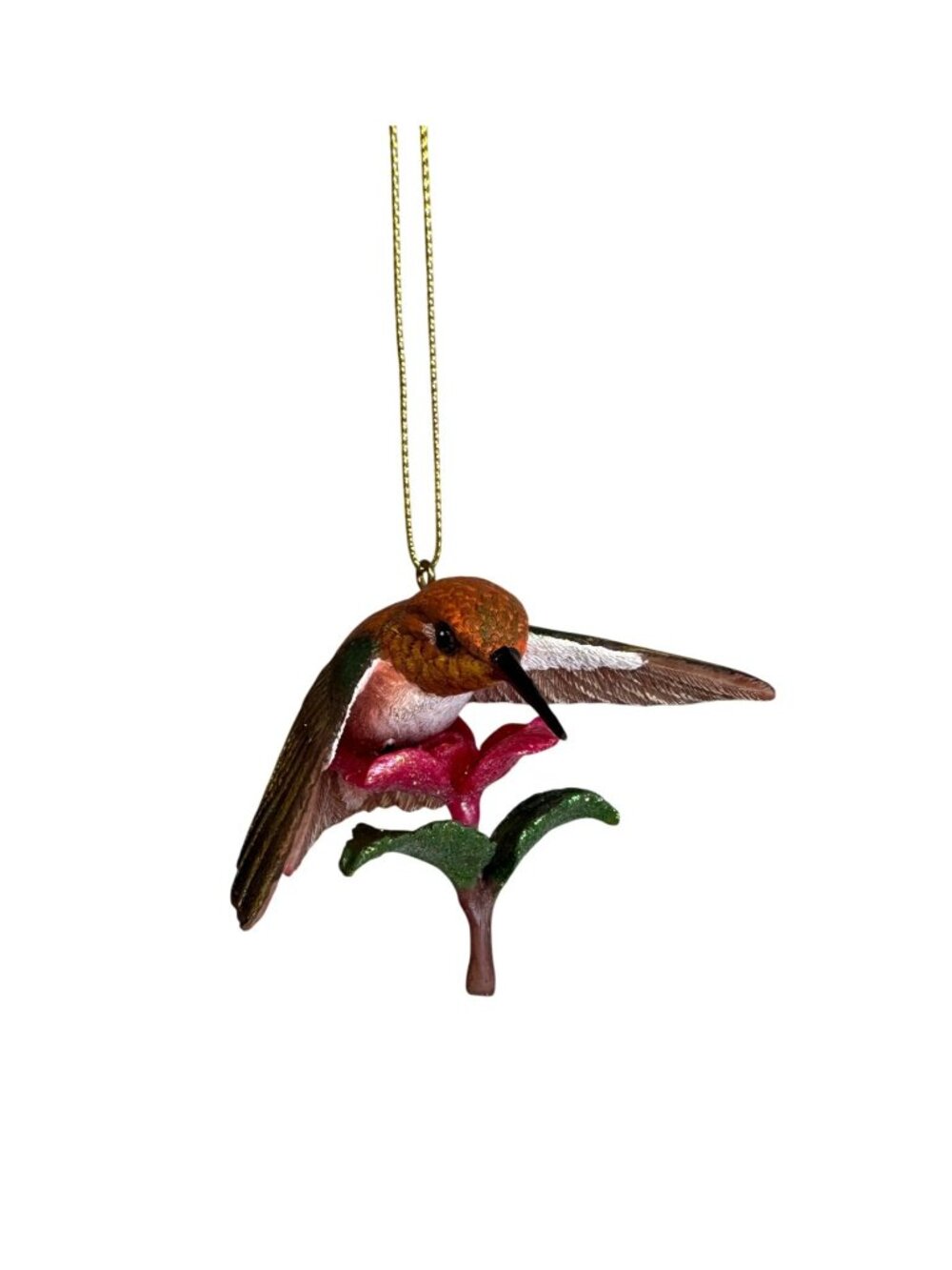 Danbury Mint Ornament Rufous Hummingbird Brown Pink Resin Hanging - Picture 4 of 7